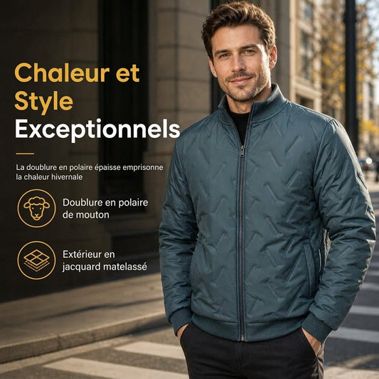 Manteau matelassé doublé de polaire pour homme, pour l'hiver
