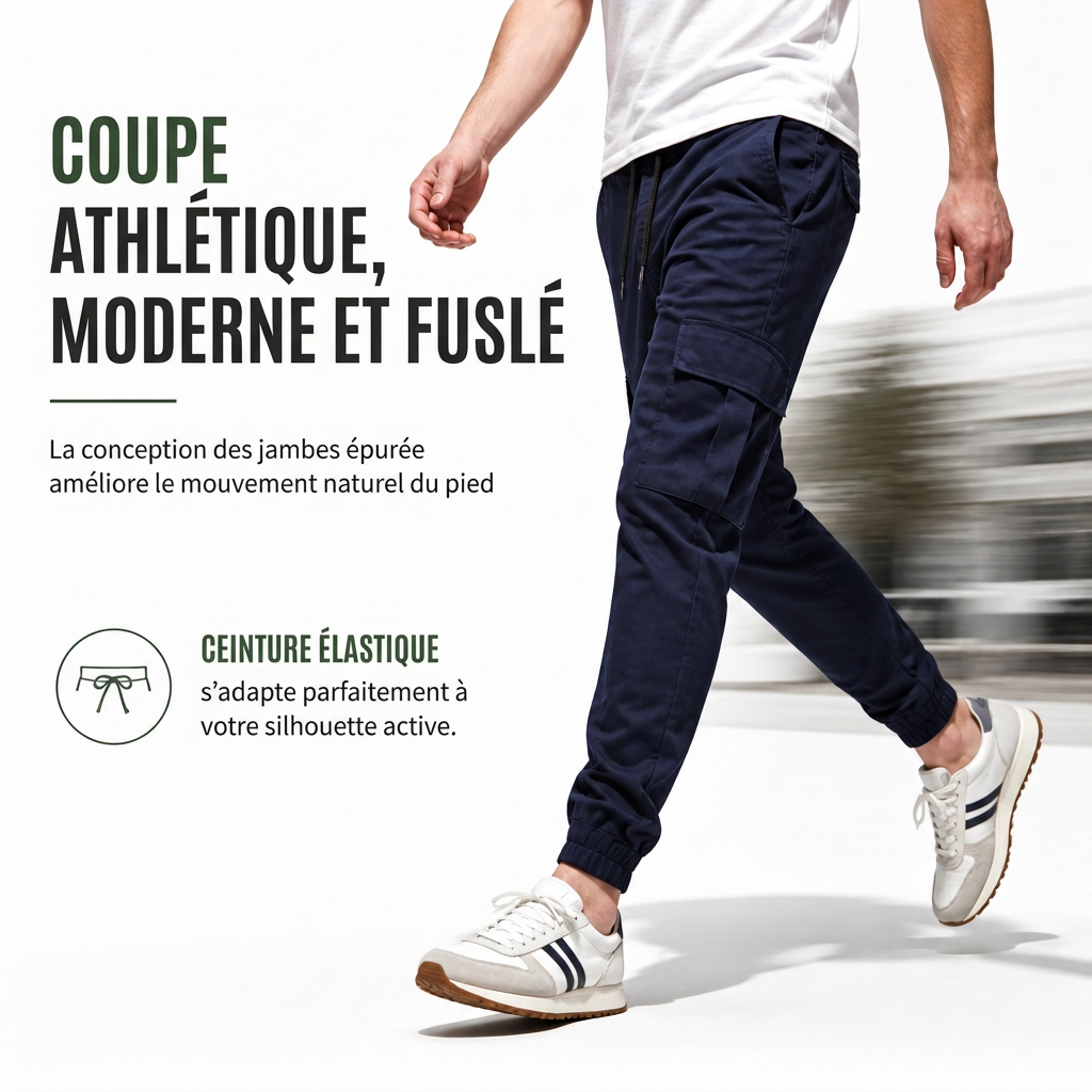 Pantalon cargo décontracté pour homme avec multiples poches et cordon de serrage