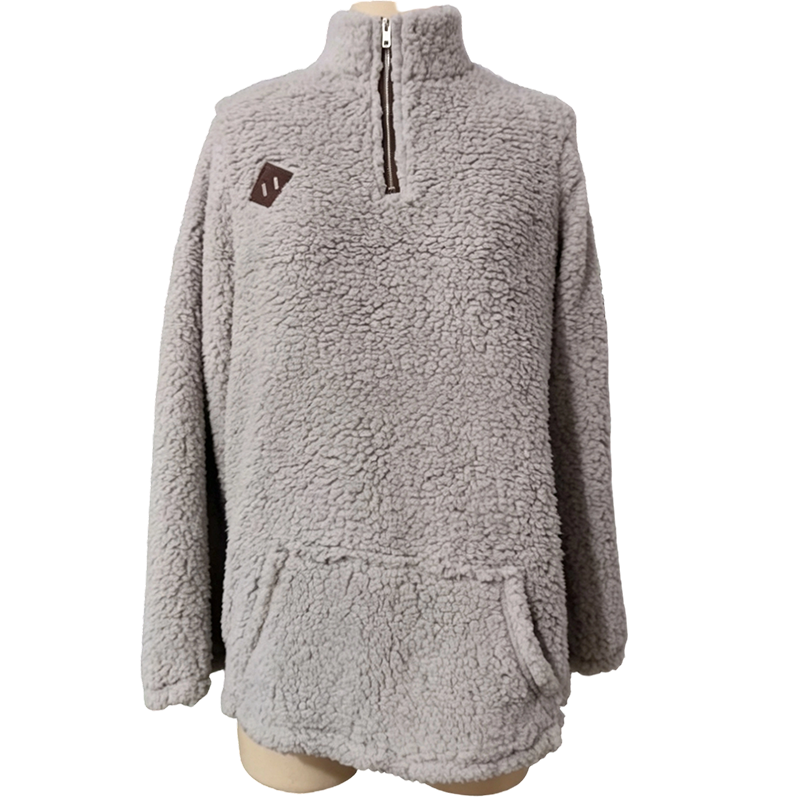🔥 -50 % | ☁️ Sweat Demi-Zip Oversize Femme – Douceur, Chaleur & Confort