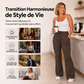 Pantalon cargo évasé à taille haute avec cordon de serrage pour femme