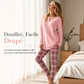 Ensemble haut en maille et legging à carreaux pour femme