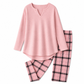 Ensemble haut en maille et legging à carreaux pour femme