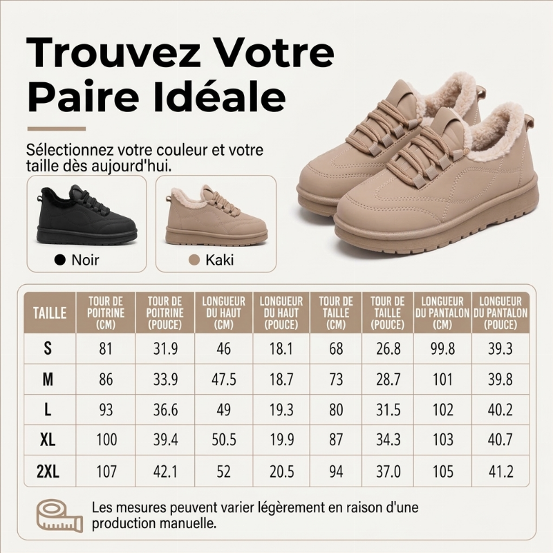 Bottes de neige antidérapantes doublées de peluche pour femme