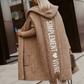 Cardigan long en maille à capuche pour femme