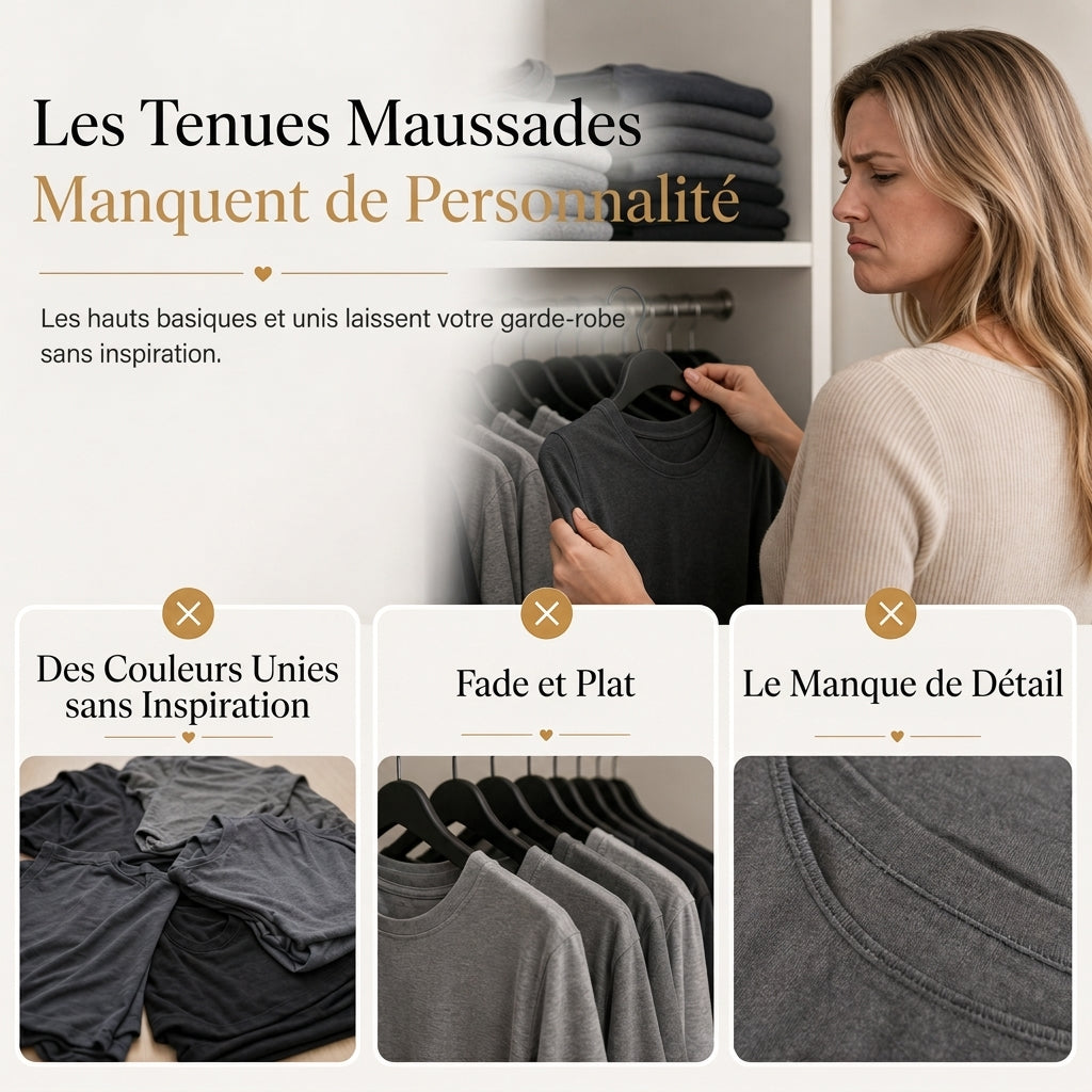 Haut en maille à col V et manches longues pour femme