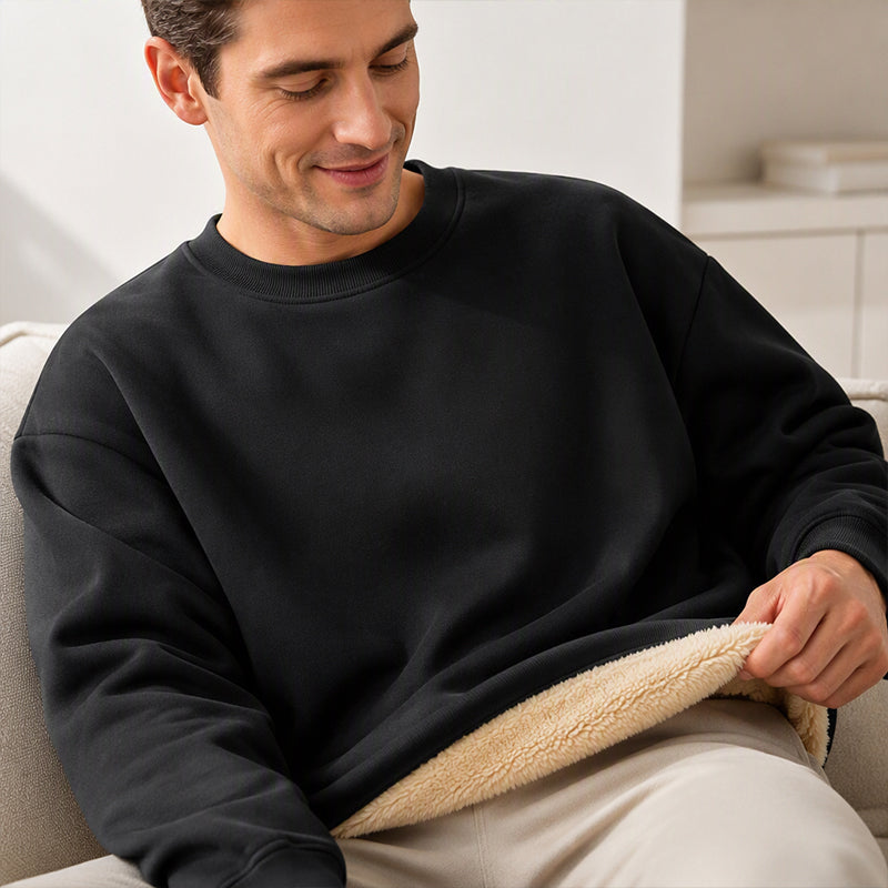 Sweatshirt ras du cou pour homme doublé polaire