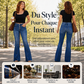 Jeans Flare Taille Haute pour Femme – Stretch Confortable & Coupe Évasée Tendance ✨