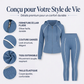 Ensemble de survêtement à capuche zippé et pantalon de sport pour femme