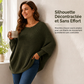 Pull en maille à manches chauve-souris ample pour femme