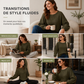 Pull en maille à manches chauve-souris ample pour femme