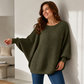 Pull en maille à manches chauve-souris ample pour femme