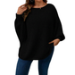 Pull en maille à manches chauve-souris ample pour femme