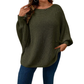 Pull en maille à manches chauve-souris ample pour femme