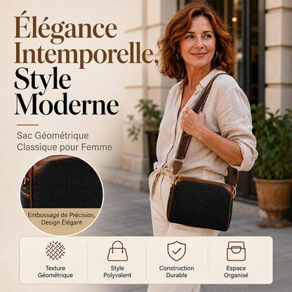 Sac bandoulière élégant à 3 couches avec motif losange
