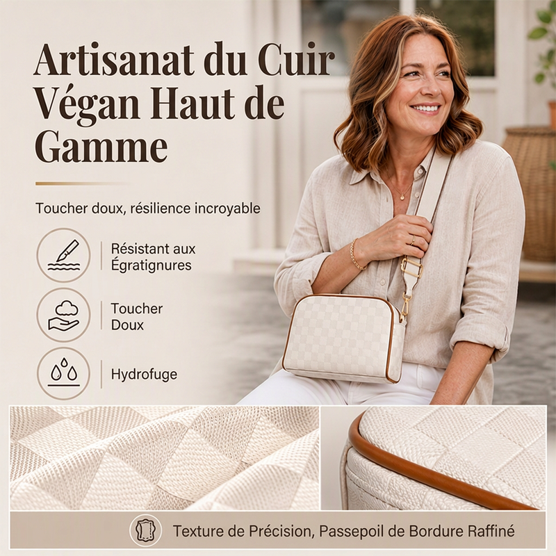 Sac bandoulière élégant à 3 couches avec motif losange