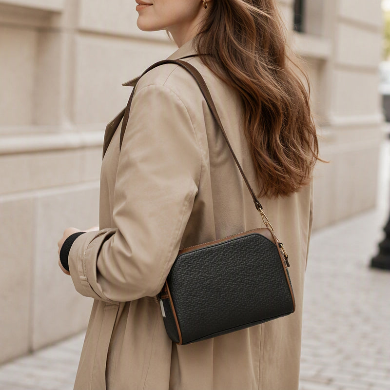 Sac bandoulière élégant à 3 couches avec motif losange