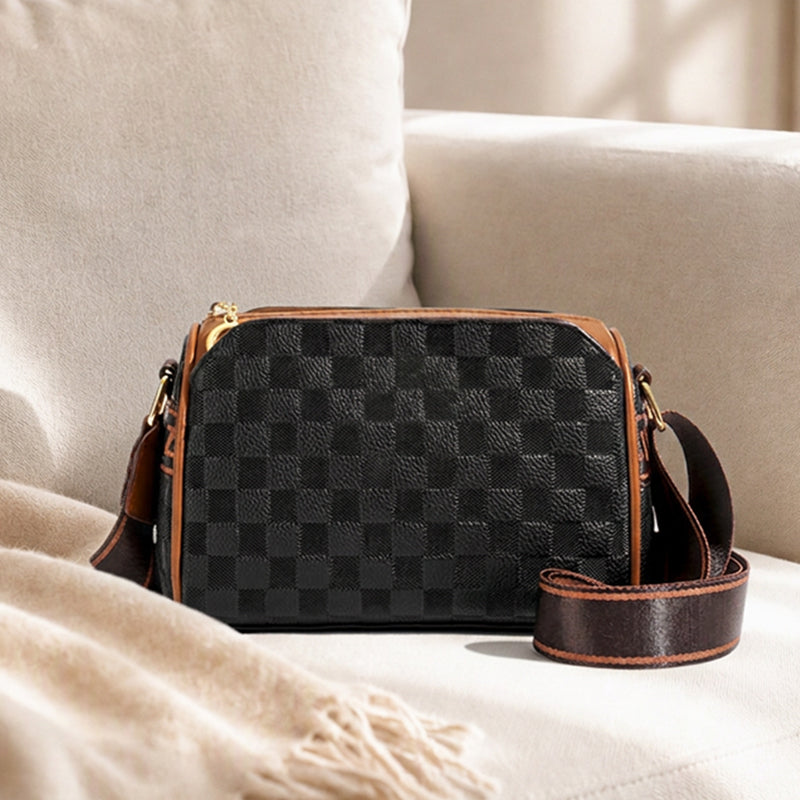 Sac bandoulière élégant à 3 couches avec motif losange