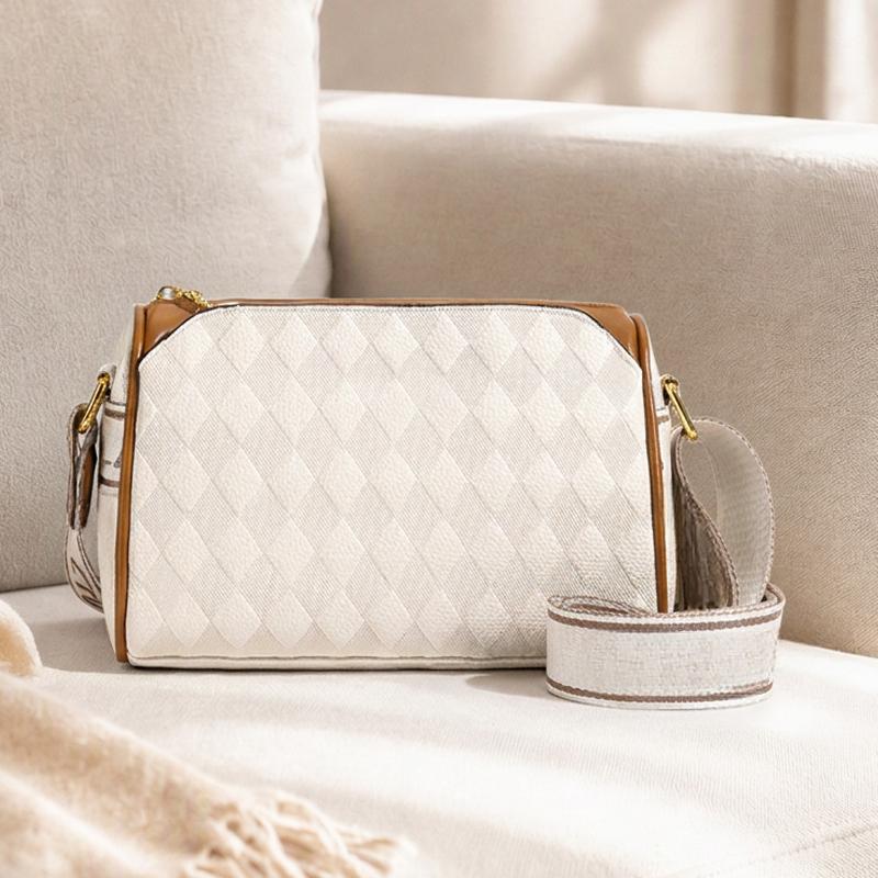 Sac bandoulière élégant à 3 couches avec motif losange