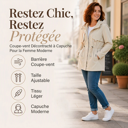 Veste à capuche mi-longue décontractée et chaude pour femme