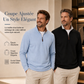 Pull à col montant quart de zip pour homme, sweatshirt à manches longues en mélange de coton