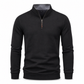 Pull à col montant quart de zip pour homme, sweatshirt à manches longues en mélange de coton