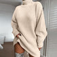 Robe pull en maille col roulé douce pour femme