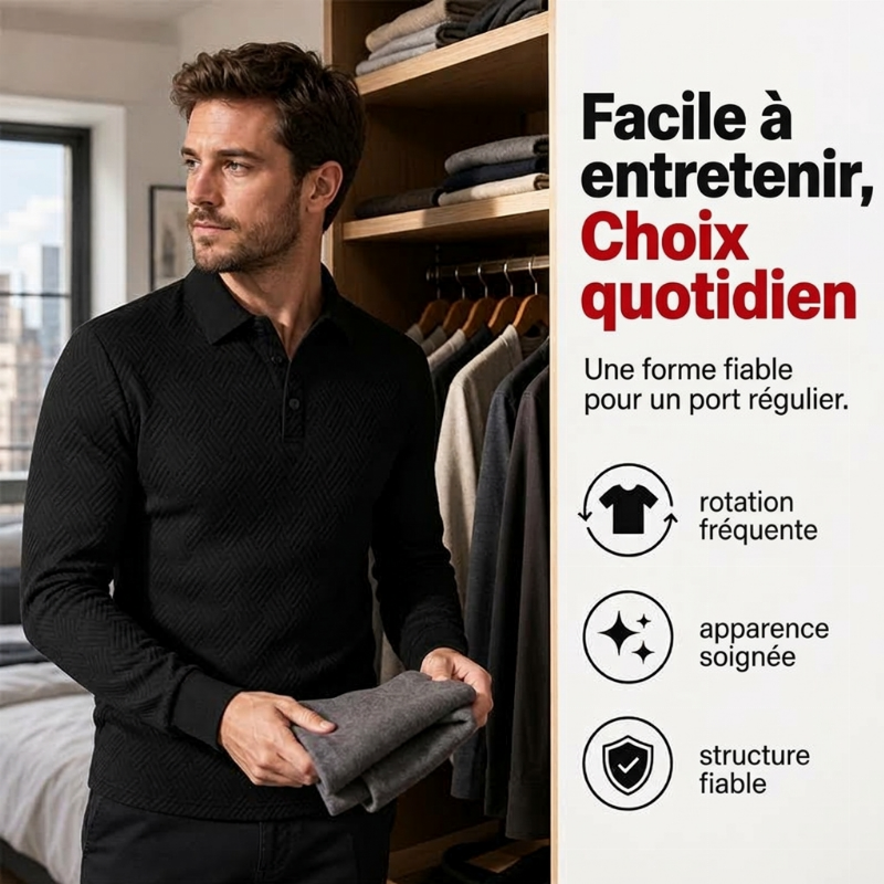Sweat léger à manches longues texturé pour homme