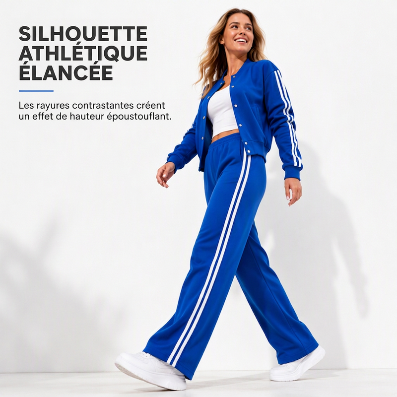 Ensemble de loungewear sportif rayé pour femme