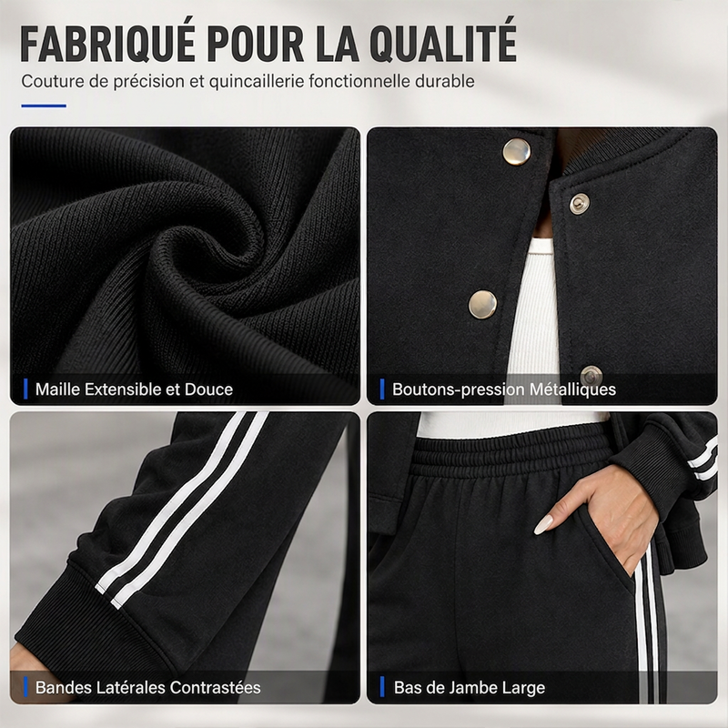 Ensemble de loungewear sportif rayé pour femme