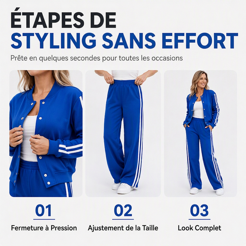 Ensemble de loungewear sportif rayé pour femme