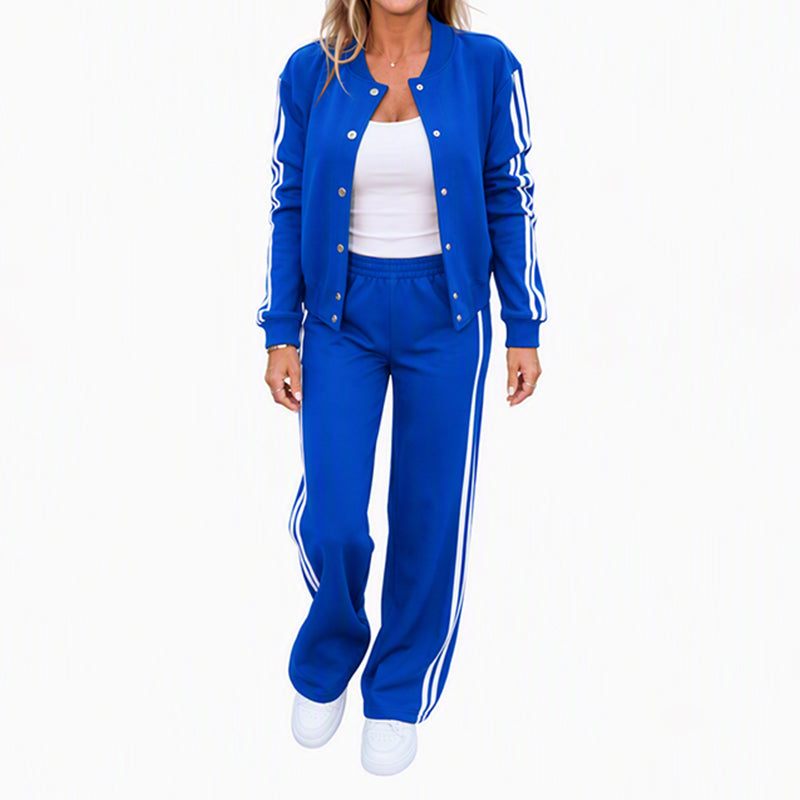 Ensemble de loungewear sportif rayé pour femme
