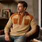 Hoodie décontracté à tricot nid d'abeille à lacets pour homme