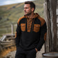 Hoodie décontracté à tricot nid d'abeille à lacets pour homme