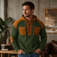 Hoodie décontracté à tricot nid d'abeille à lacets pour homme