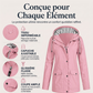 Veste d'extérieur imperméable et coupe-vent pour femme