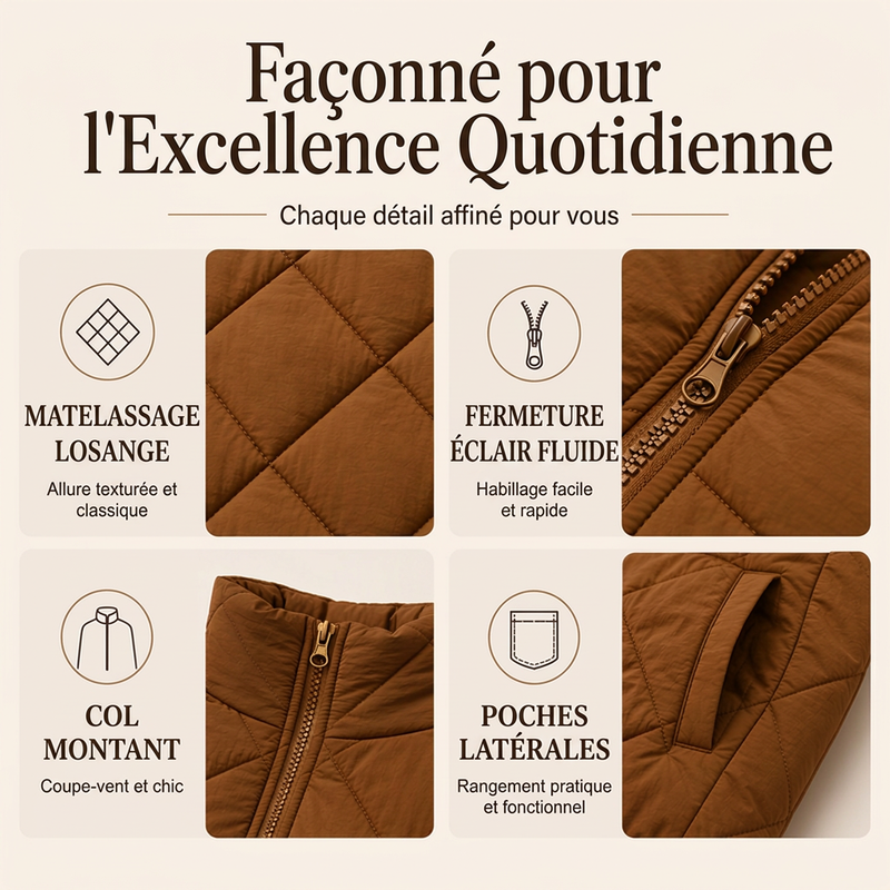 Gilet matelassé chaud pour femme