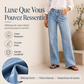 Jean femme coupe large avec coutures sur le devant
