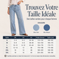 Jean femme coupe large avec coutures sur le devant