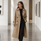 Trench long double boutonnage pour femme