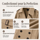 Trench long double boutonnage pour femme