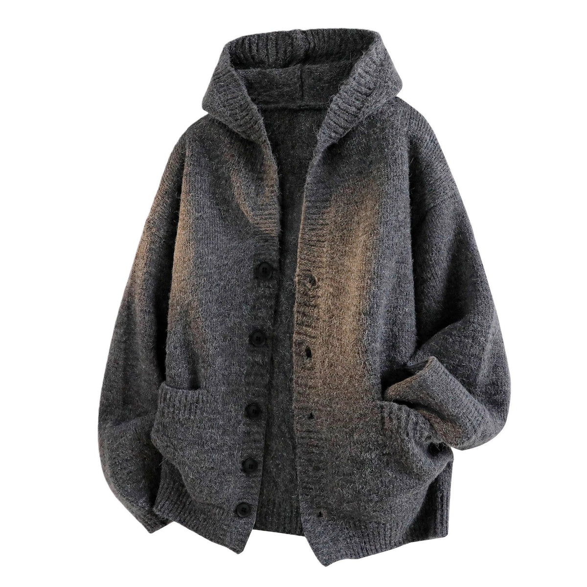 Gilet en maille décontracté à capuche pour homme
