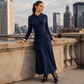 Robe à capuche décontractée en maille côtelée pour femme