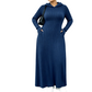 Robe à capuche décontractée en maille côtelée pour femme