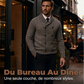 Cardigan en maille pour homme, col châle, double boutonnage