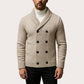 Cardigan en maille pour homme, col châle, double boutonnage