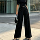 Pantalon large élégant à double boutonnage pour femme
