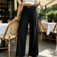 Pantalon large élégant à double boutonnage pour femme