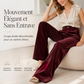 Pantalon large décontracté à taille haute pour femme, effet drapé