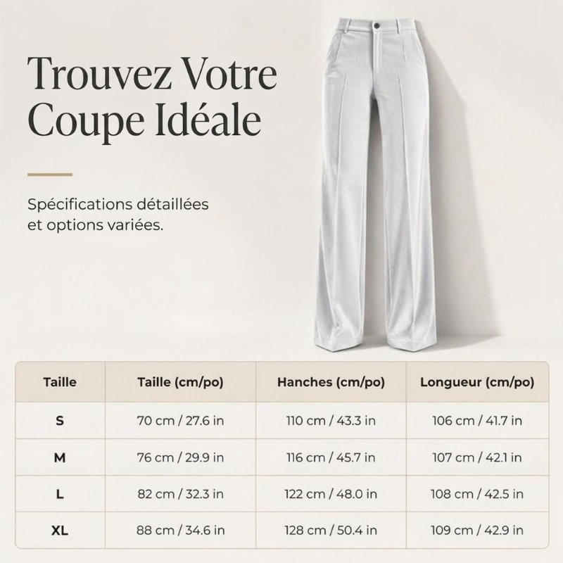 Pantalon large décontracté à taille haute pour femme, effet drapé