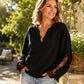 Top pour femme avec col en V et empiècement en dentelle